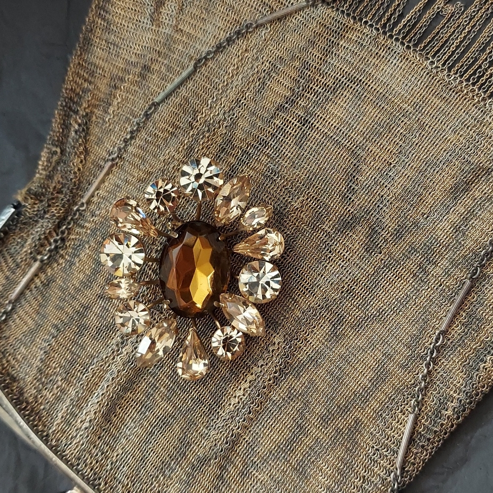 Regency Signed Sparkly Raised Brooch - image 1